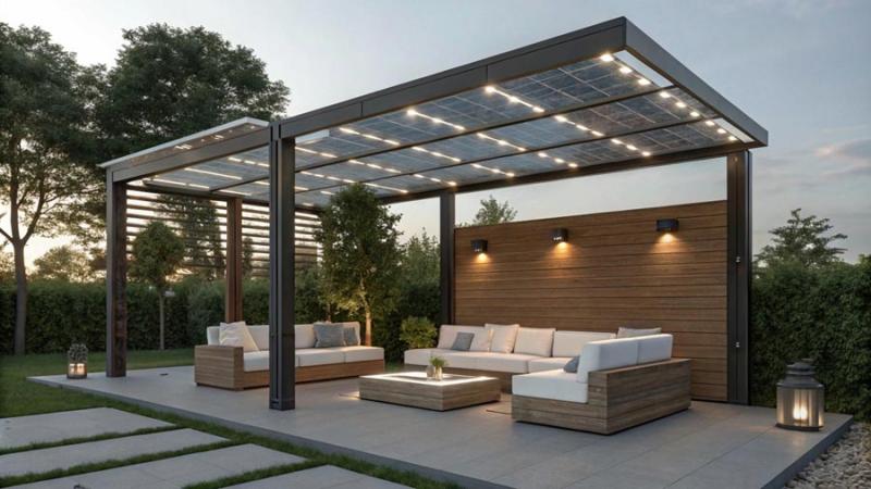 Pergola bioclimatique éclairage LED